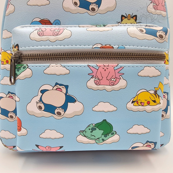 Loungefly Pokemon Snorlax Pikachu Squirtle Sleeping Characters Mini Backpack Bag - Picture 9 of 12
